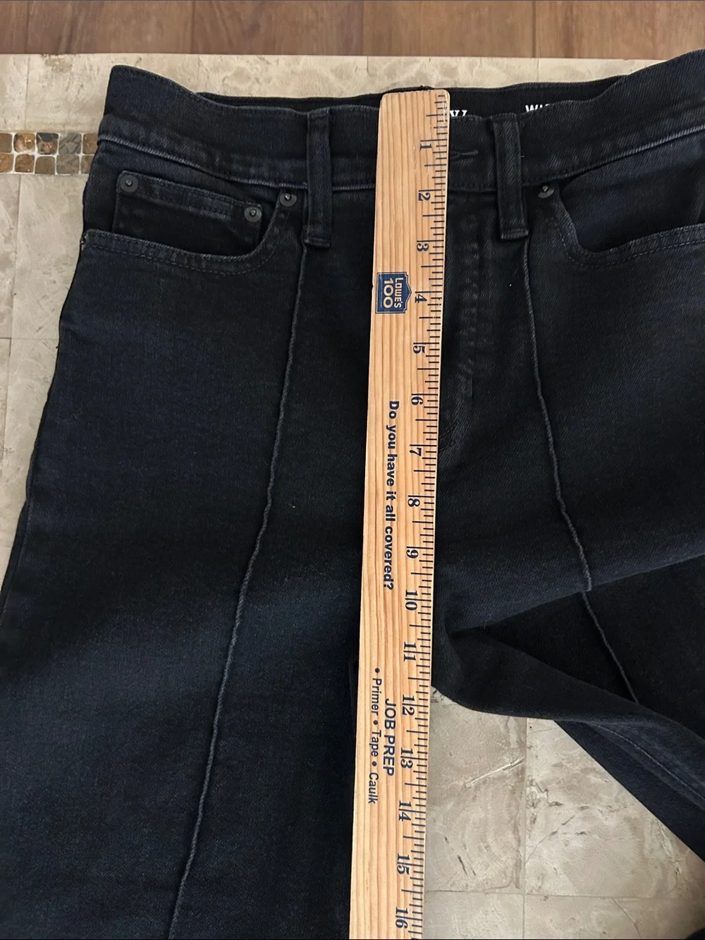 J.Crew Pintuck Wide Leg Denim Trouser - Black - Size 26